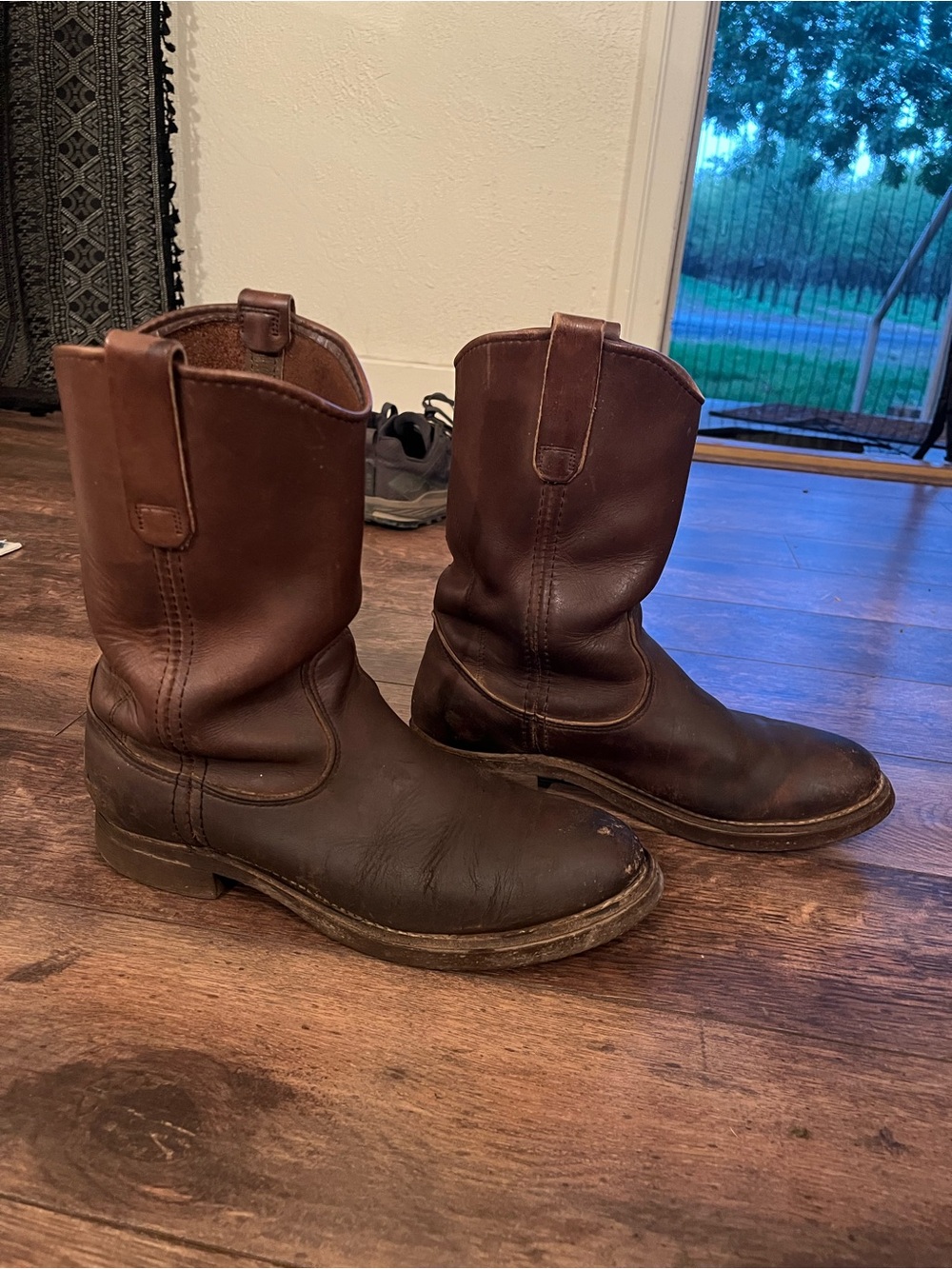 Red Wing Shoes Brown Leather Western Pull-On Boots